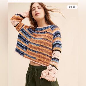 ⭐️NWT Free People Butterfly Knit Striped Pullover Sweater⭐️